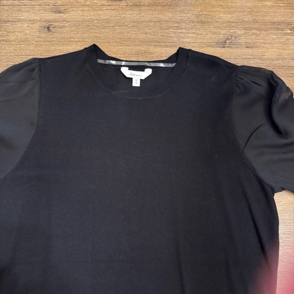 NWOT Reitmans Black Dress Duo Lot - Lace A-Line & Knit Sheer Puff Sleeve Tops - - Picture 5 of 13